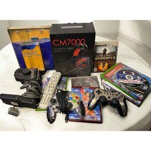Video Game Bundle - CM7000, PS2, Mad Catz Clear Turbo Wired Controller For Xbox